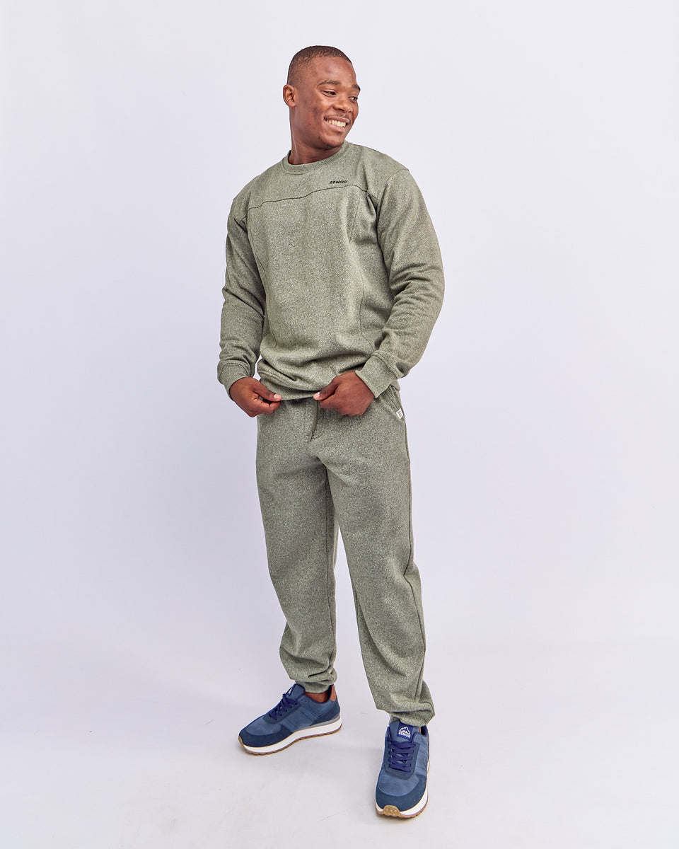 SPLIT FRONT JASPER SWEATSHIRT - OLIVE – SenquOnline