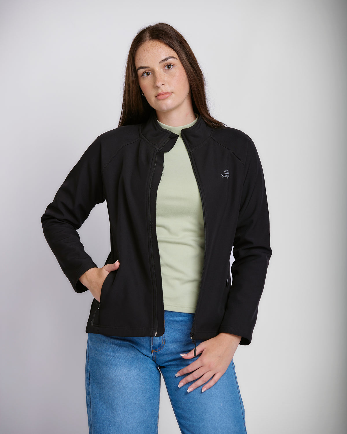 LADIES FUNNEL NECK SOFTSHELL JACKET