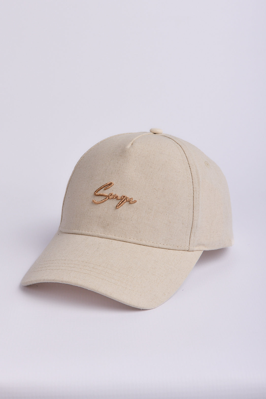 LINEN CAP WITH SNQ EMBROIDERY