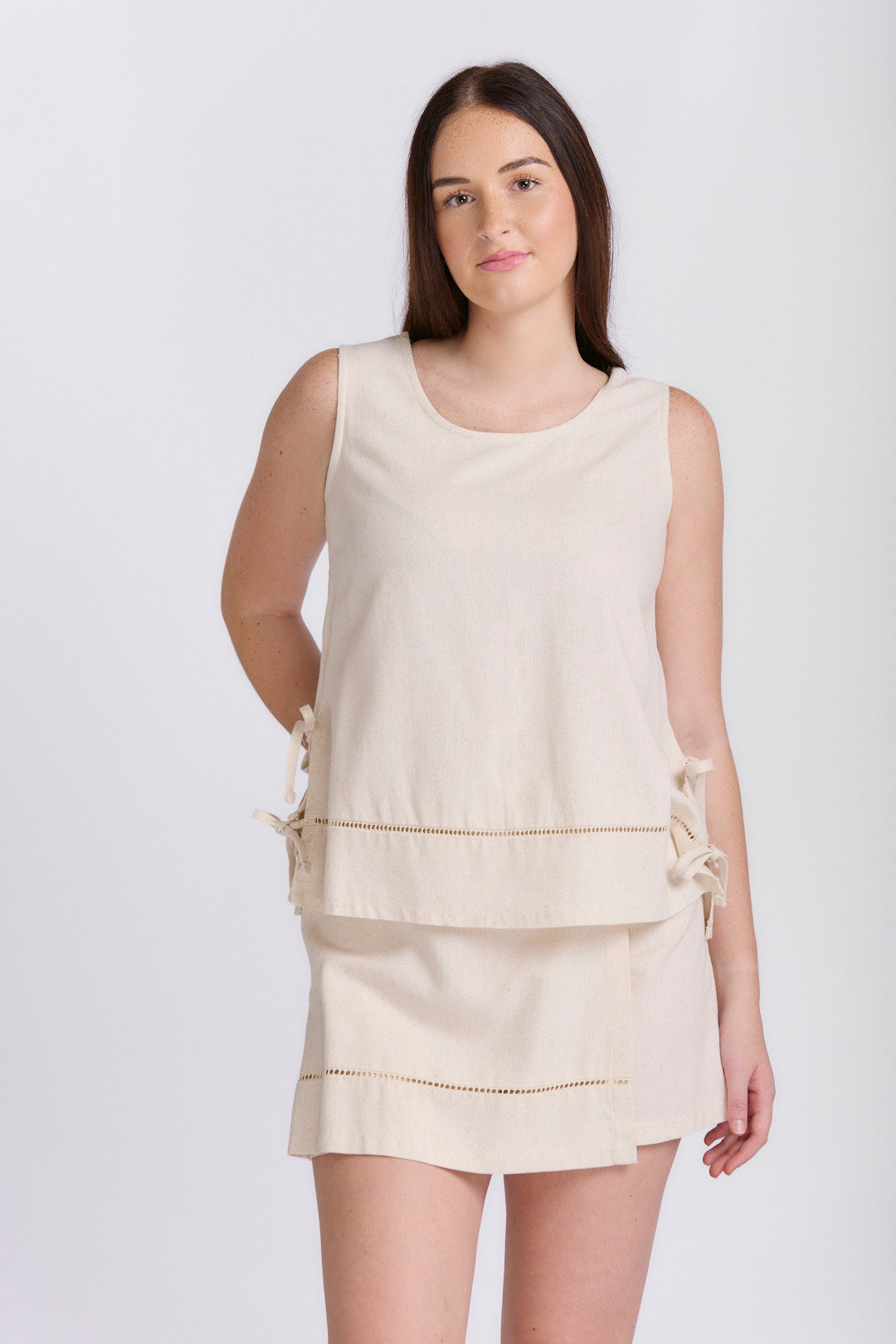 SIDE TIE LINEN TOP