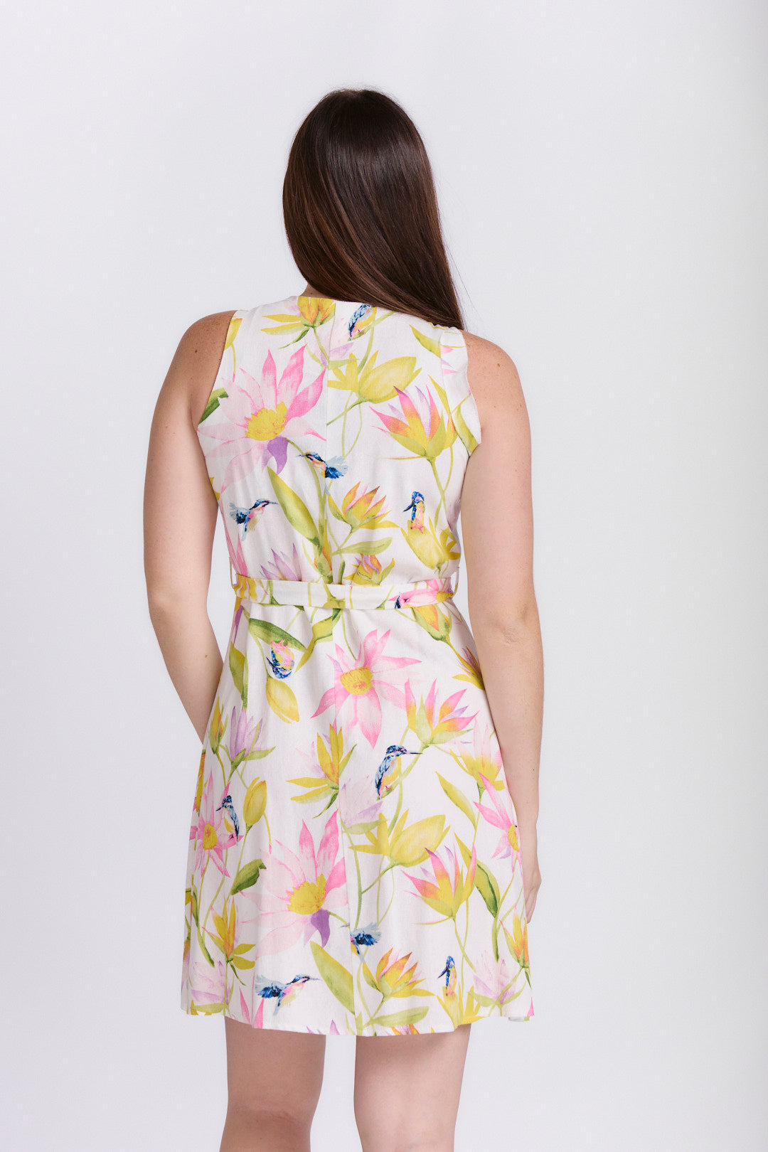 BUTTON THROUGH LINEN DRESS