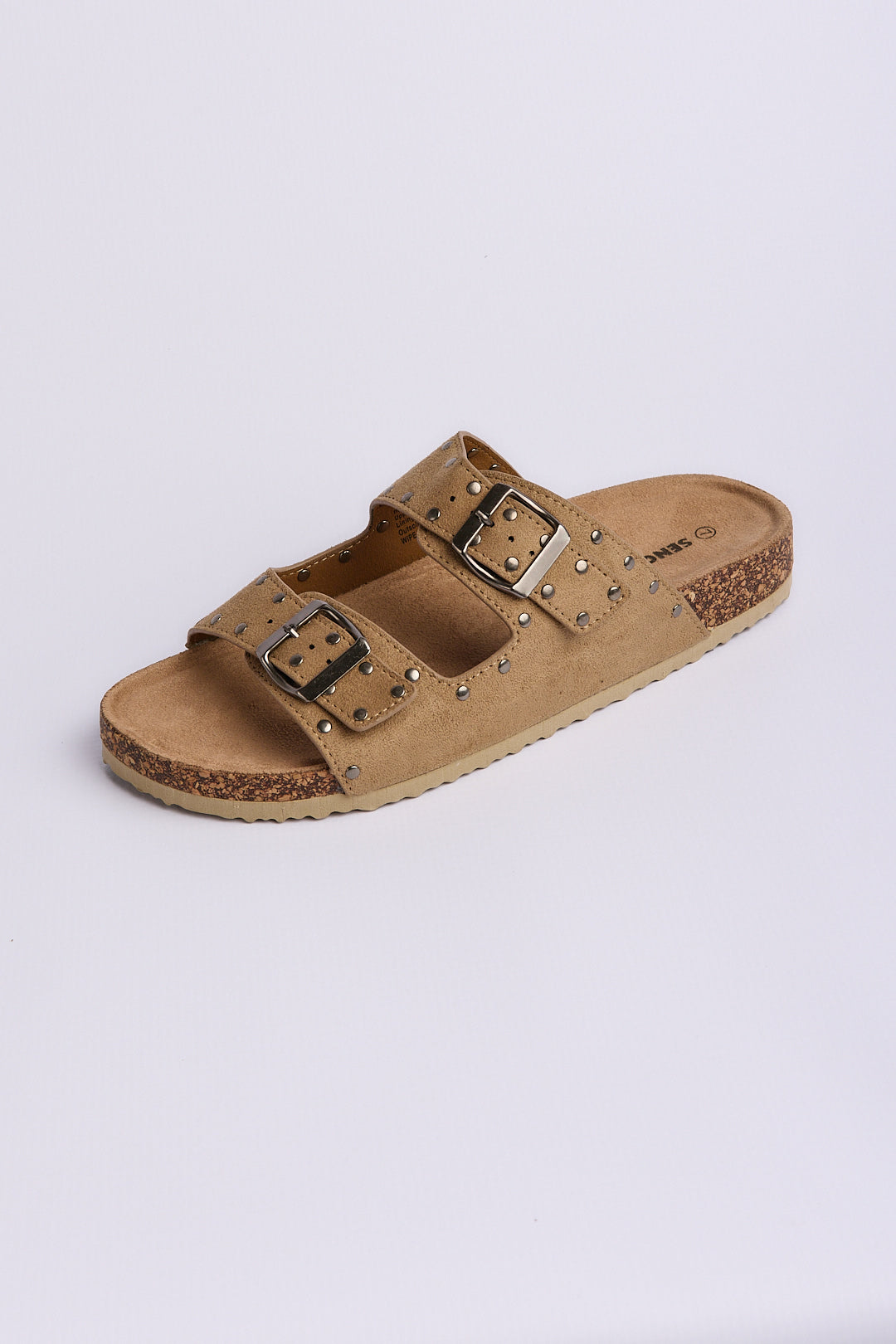 DOUBLE BUCKLE WITH STUD SANDAL