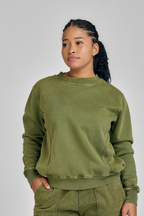 LADIES PIGMENT BRUSHED FLEECE SWEATSHIRT