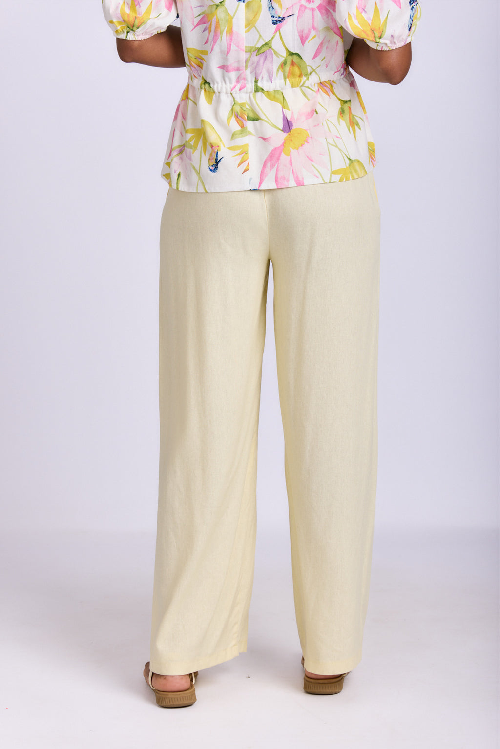 RELAXED STRAIGHT LEG LINEN PANTS