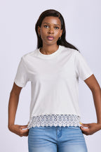 LADIES LACE HEM TEE