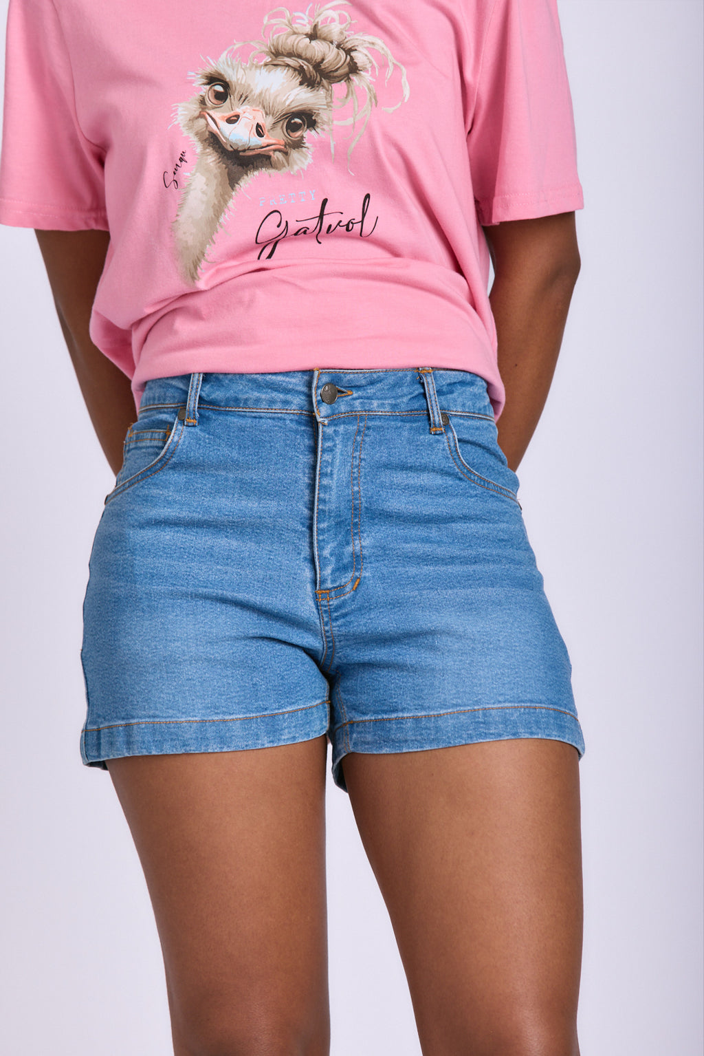 5PKT STRETCH DENIM SHORT