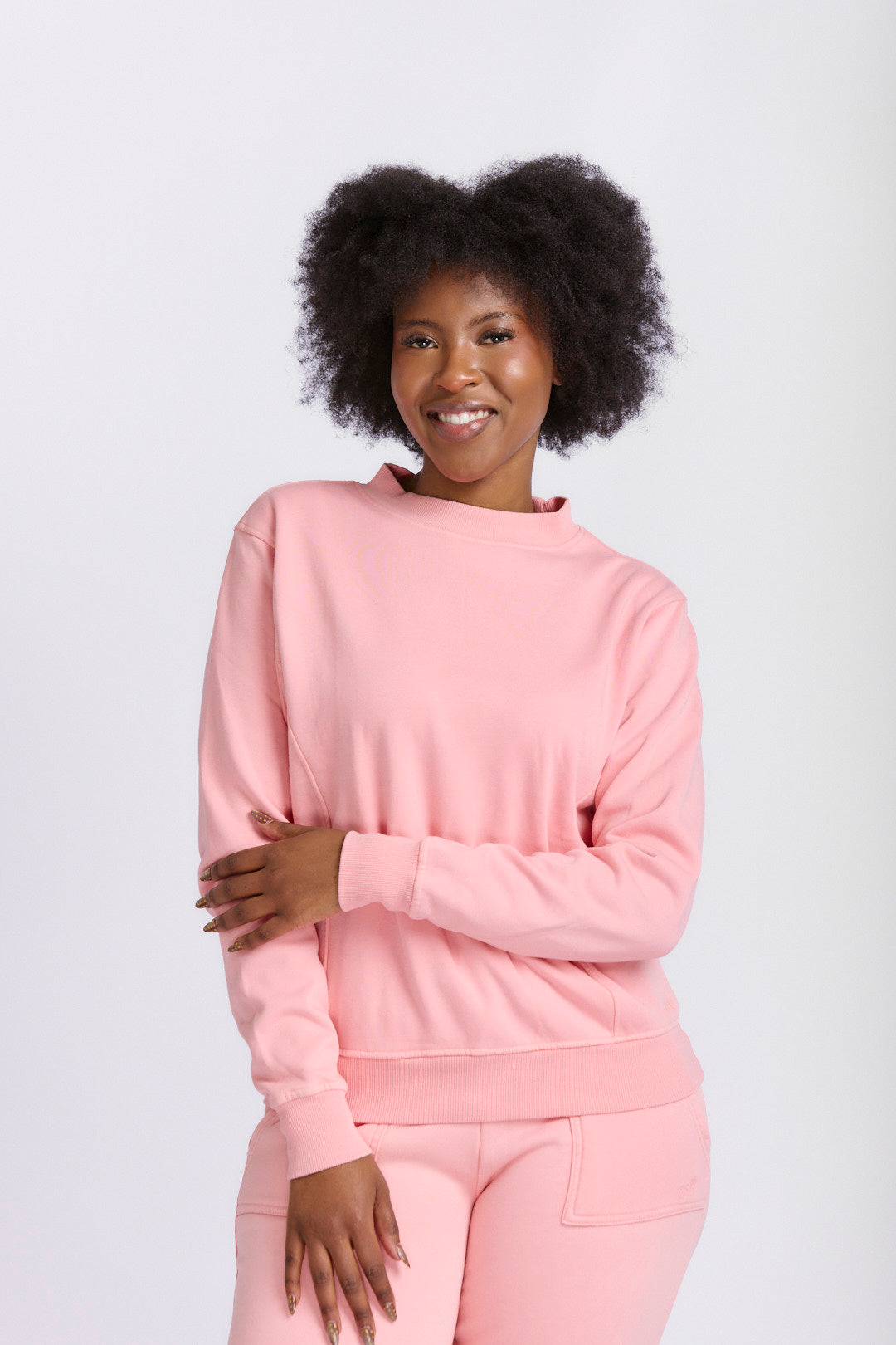 LADIES PIGMENT BRUSHED FLEECE SWEATSHIRT