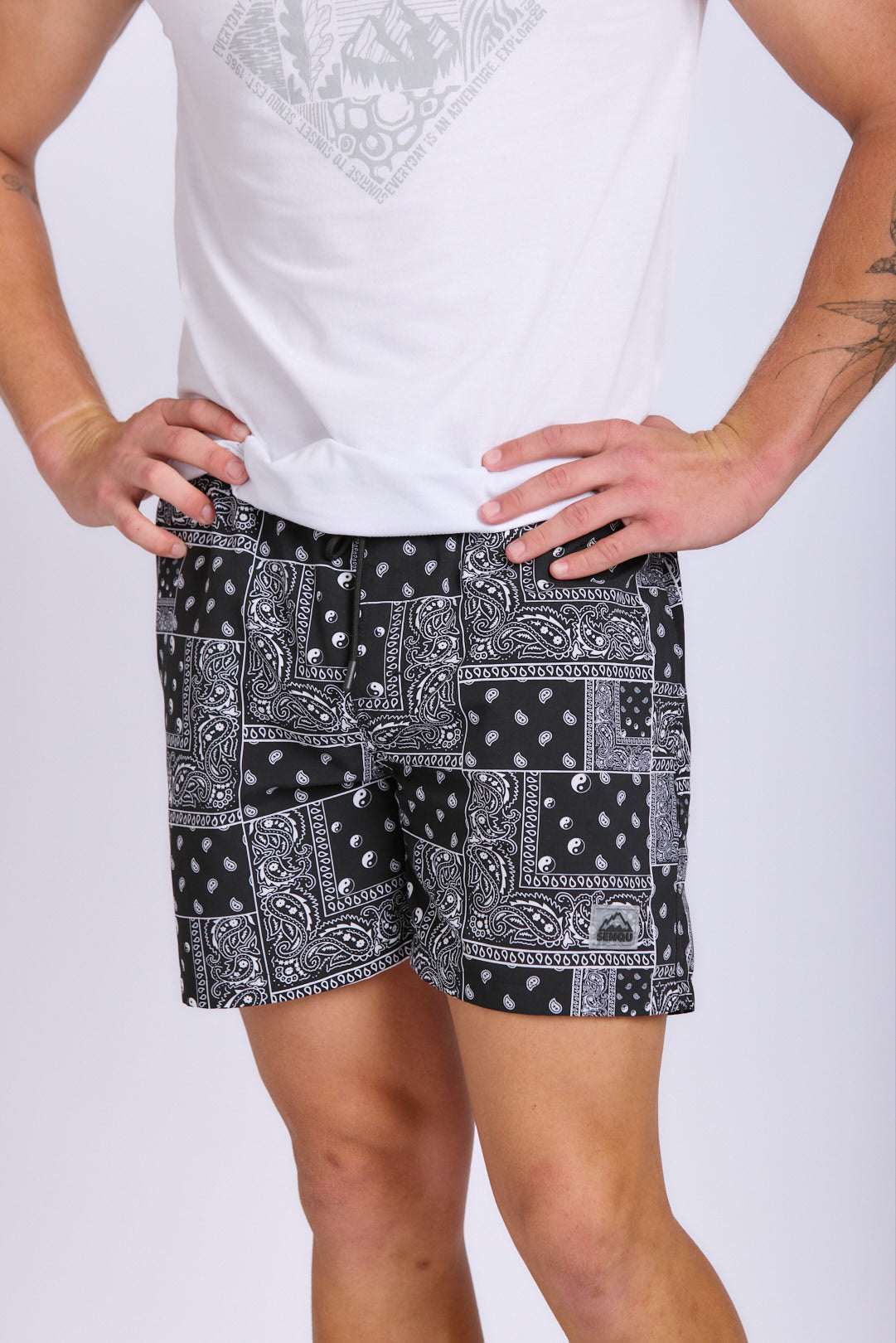 MENS PAISLEY BLOCKS SWIM SHORTS