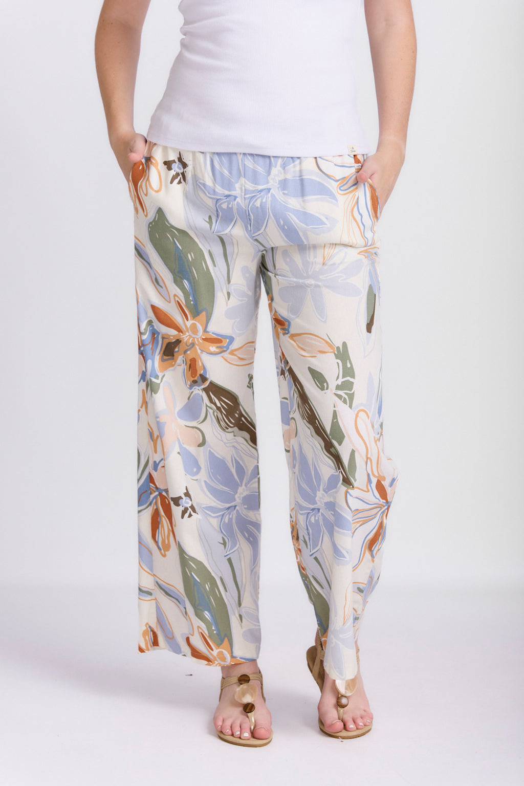 RELAXED STRAIGHT LEG LINEN PANTS
