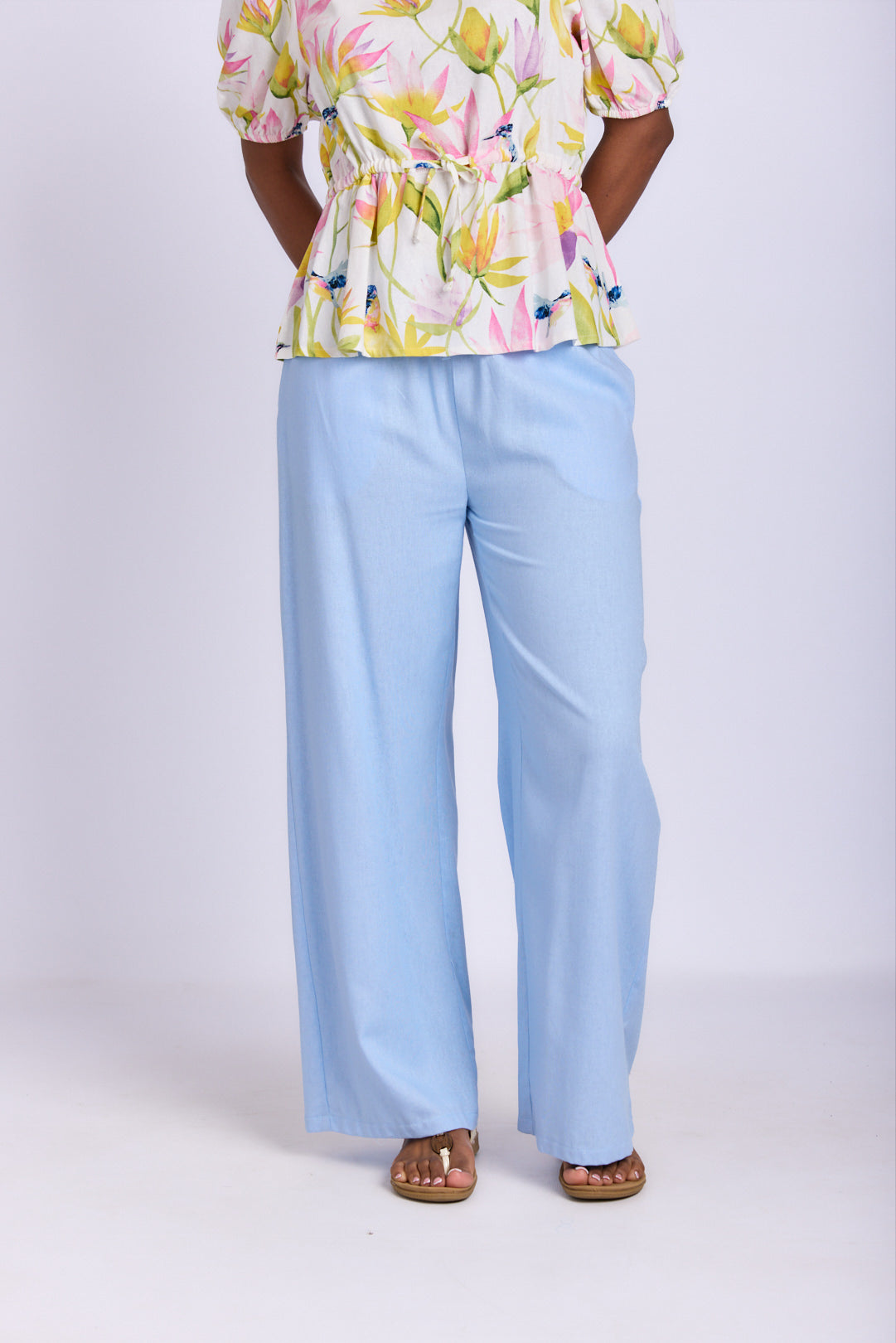 RELAXED STRAIGHT LEG LINEN PANTS