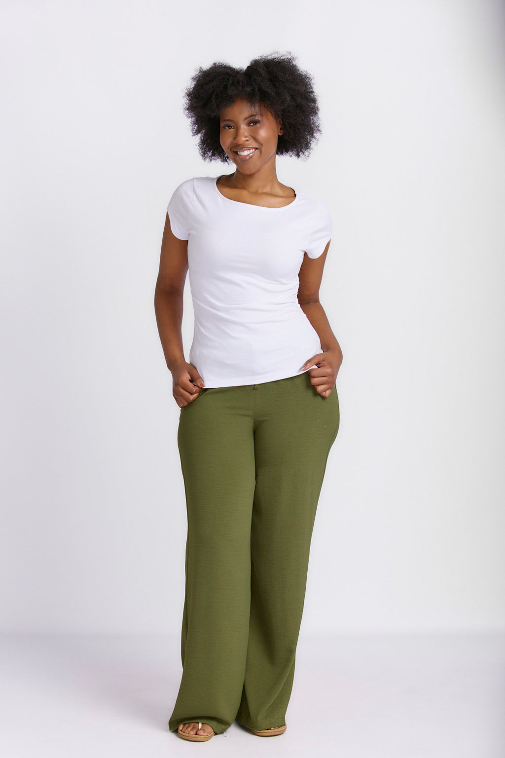 RELAXED STRAIGHT LEG LINEN PANTS