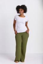 RELAXED STRAIGHT LEG LINEN PANTS