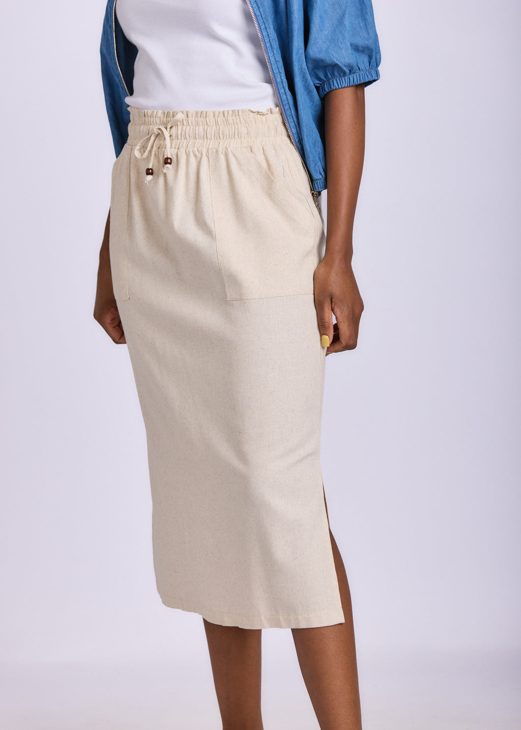 PAPER BAG LINEN SKIRT