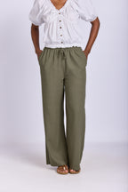 RELAXED STRAIGHT LEG LINEN PANTS