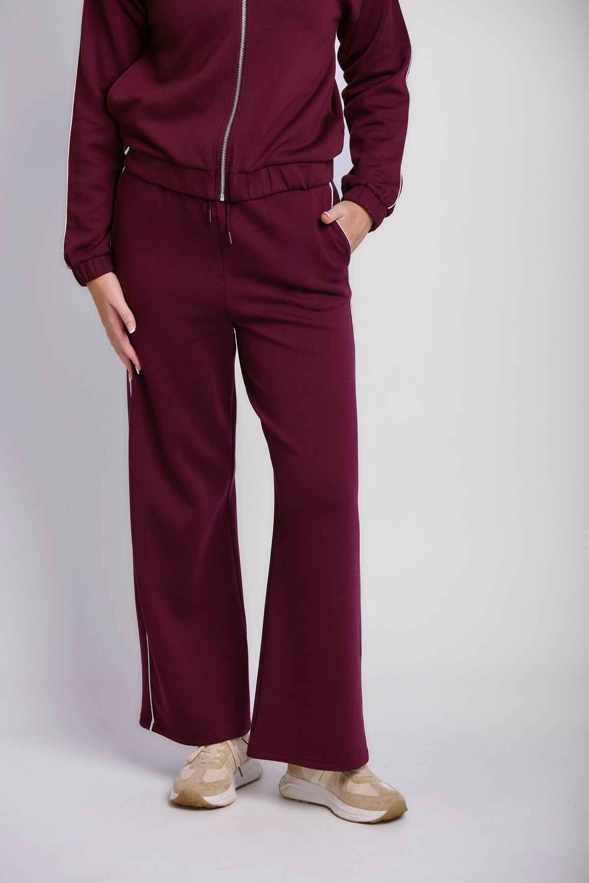 WIDELEG PIPING SCUBA TRACKPANTS