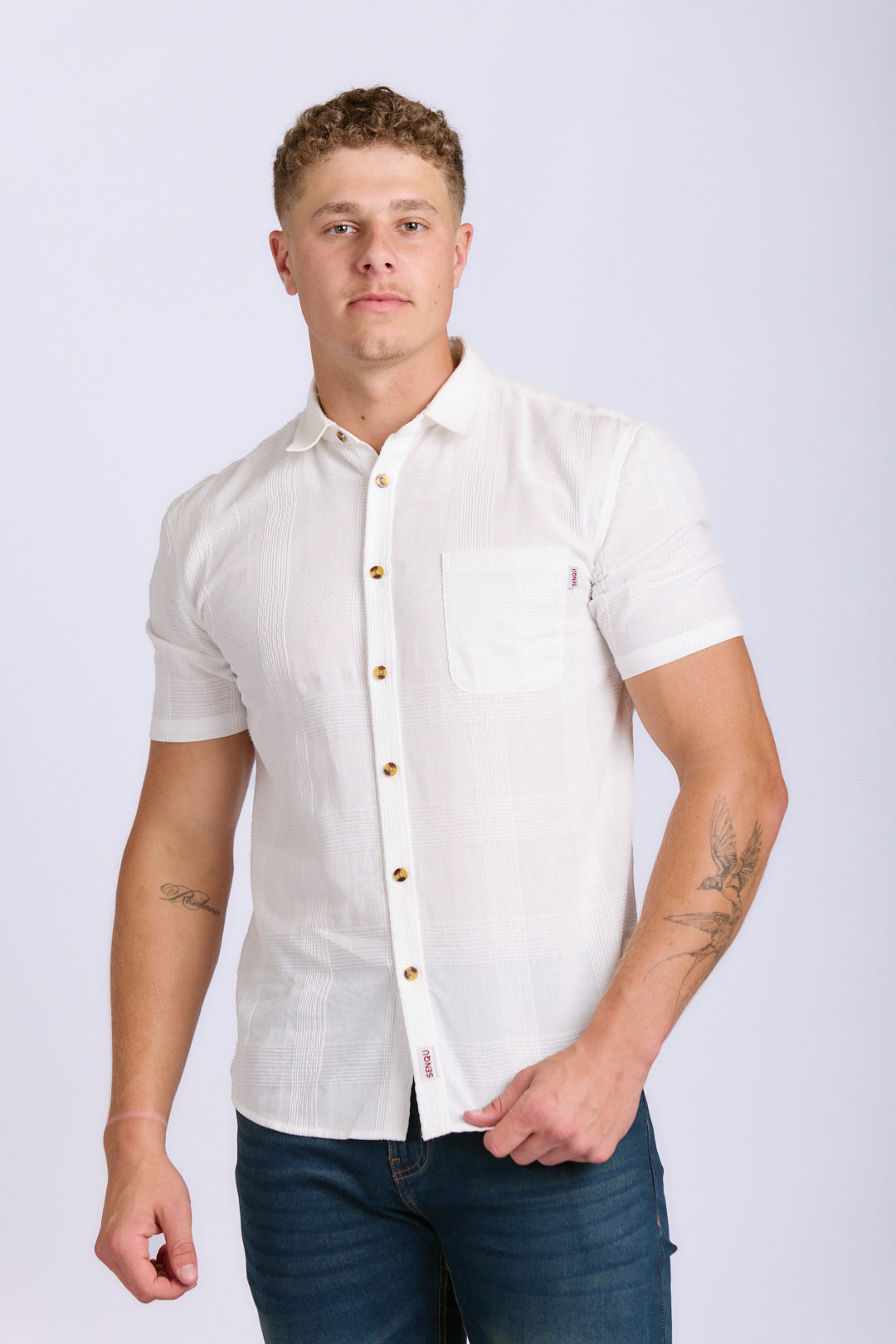 MENS COTTON JACQUARD SHIRT