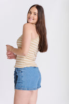 DENIM ROUND POCKET SKORT