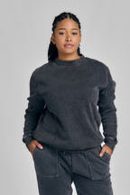 LADIES PIGMENT BRUSHED FLEECE SWEATSHIRT