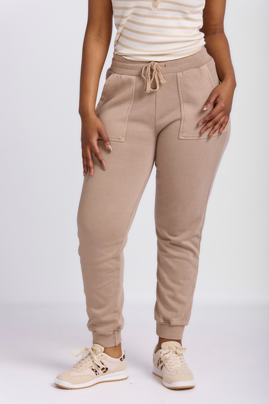 LADIES PIGMENT BRUSHED FLEECE TRACKPANTS