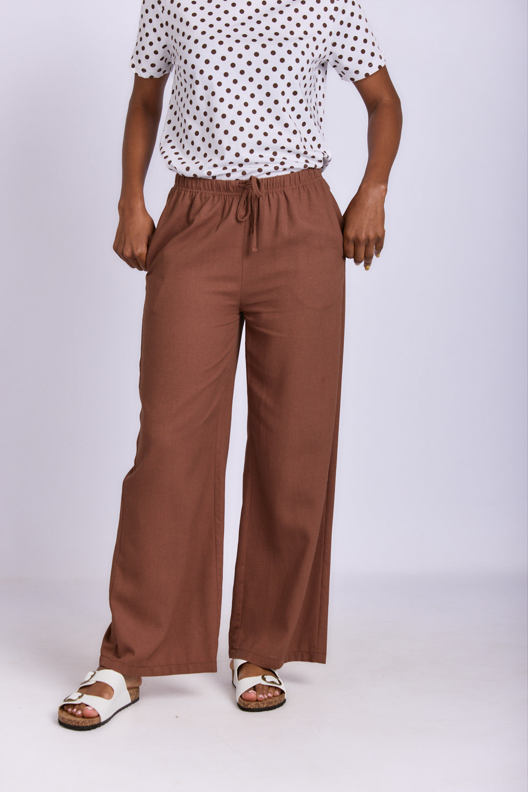 RELAXED STRAIGHT LEG LINEN PANTS