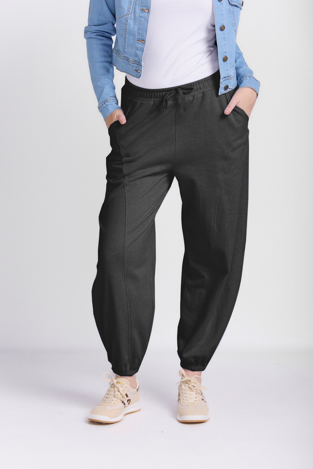 BARREL LEG FLEECE TRACKPANTS
