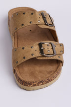 DOUBLE BUCKLE WITH STUD SANDAL