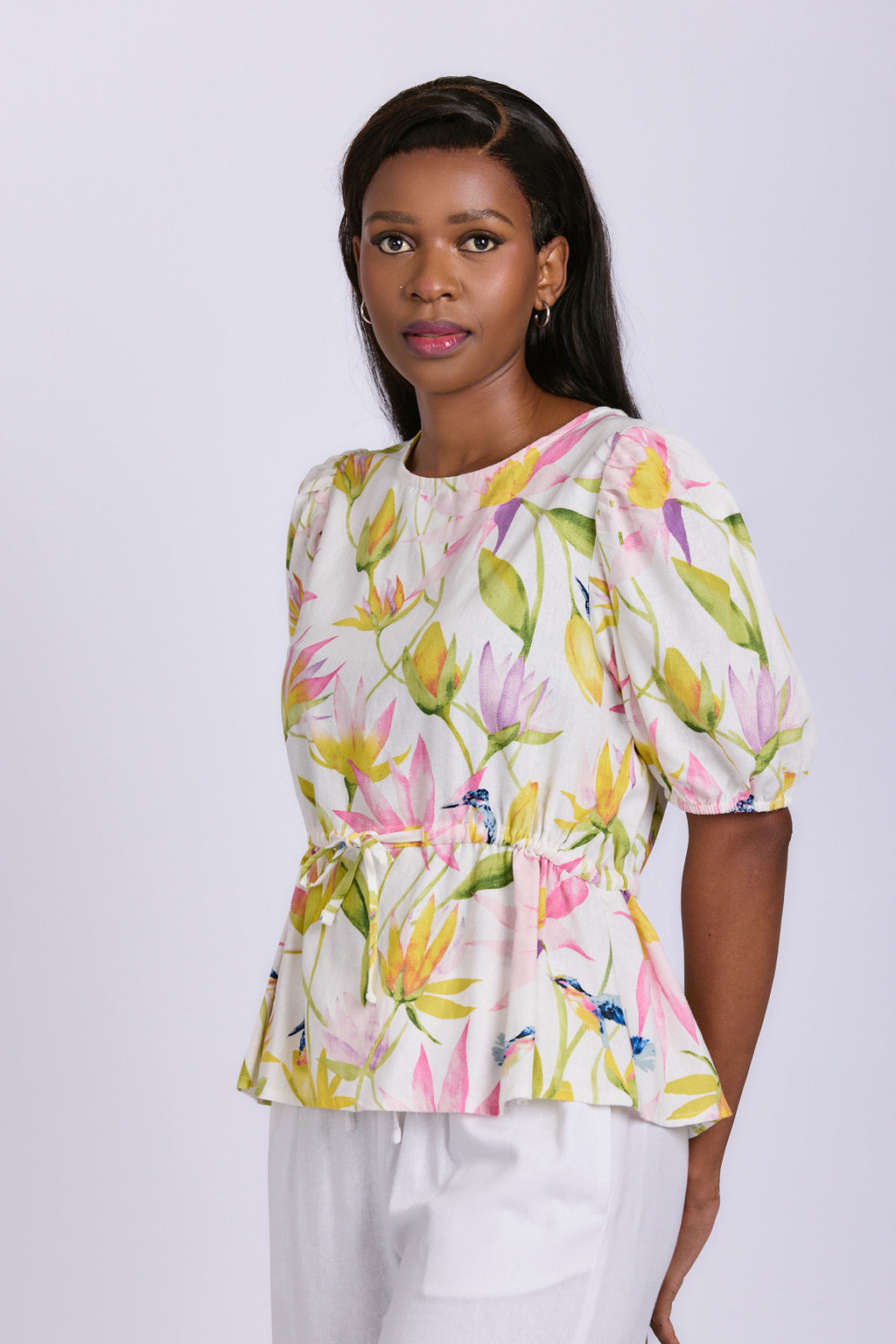 TIE BELT BLOUSE