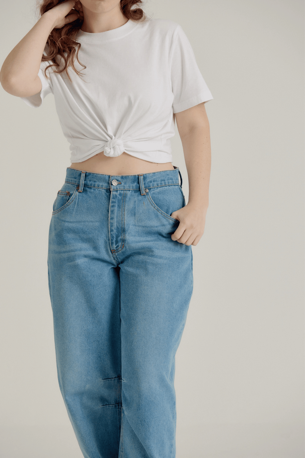 BARREL LEG DENIM JEANS