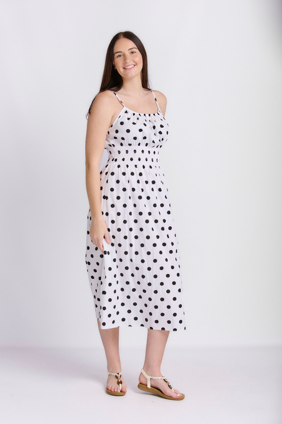 STRAPPY SMOCKED DRESS