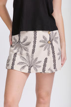 3 BUTTON LINEN SKORT