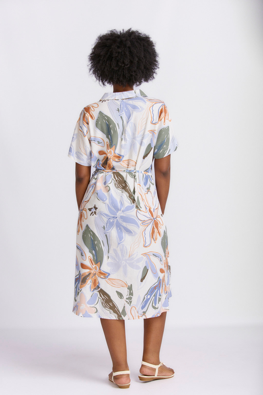 BUTTON THROUGH LINEN SHIRT DRESS