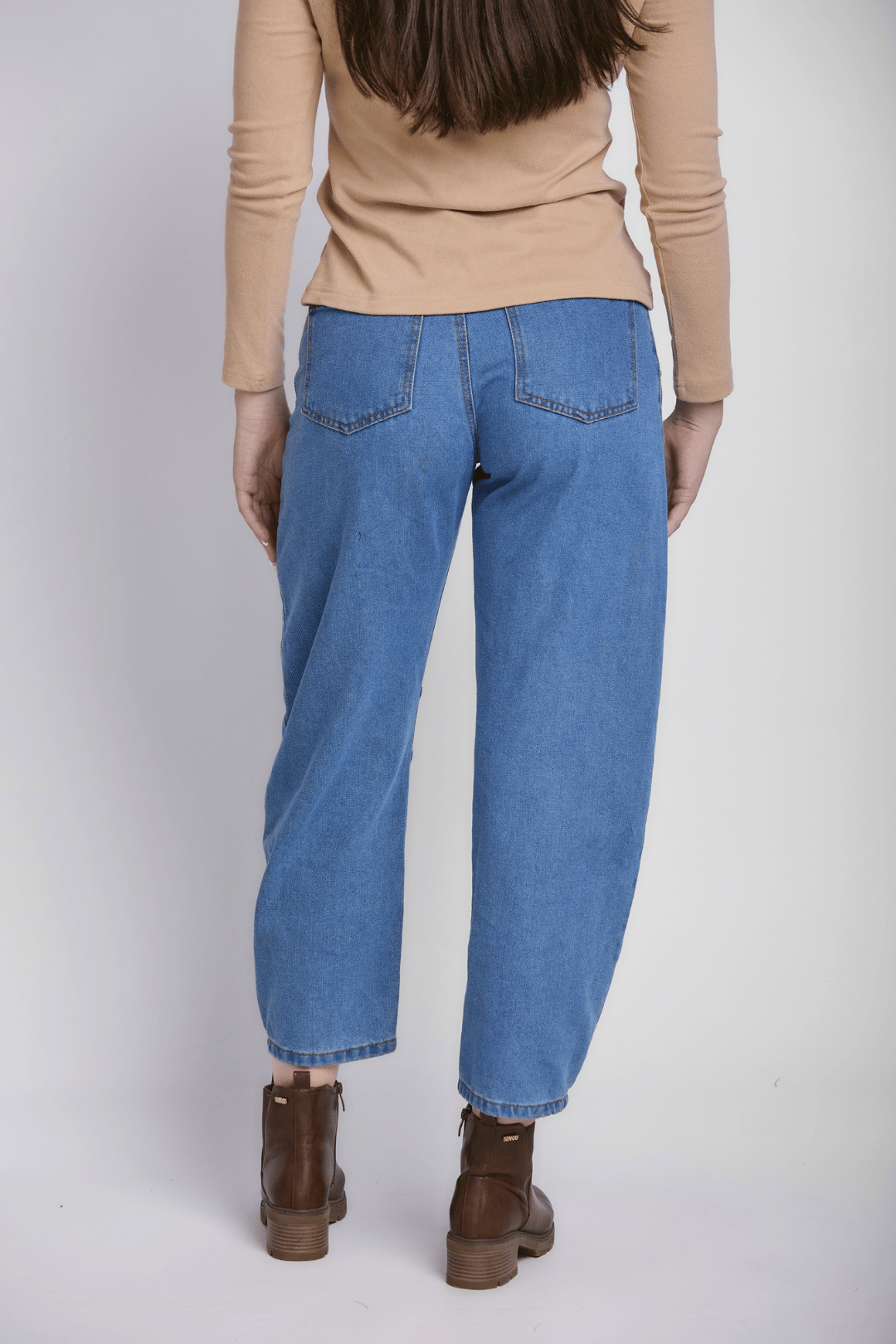 BARREL LEG DENIM JEANS