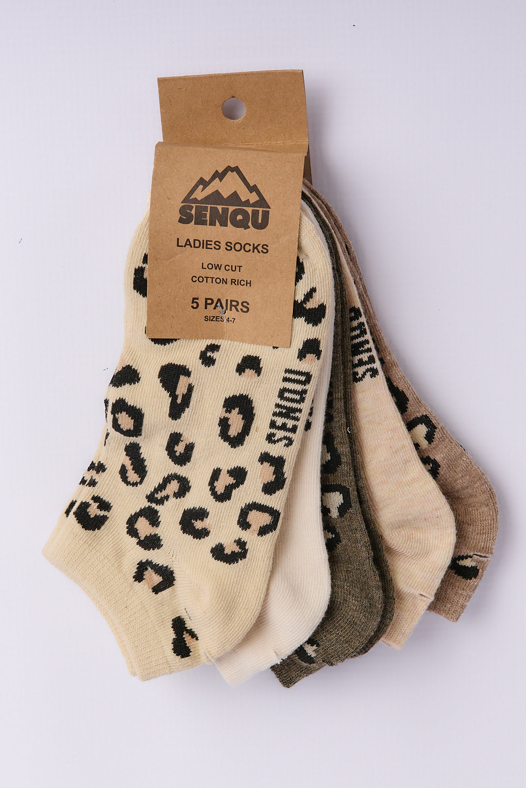 LADIES 5PK ANIMAL LOW CUT SOCKS