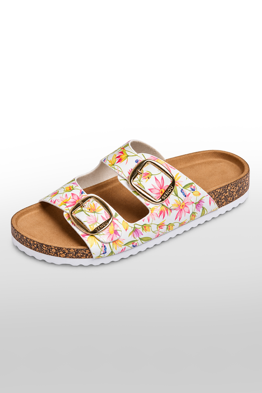 FLORAL DOUBLE BUCKLE NUBUCK