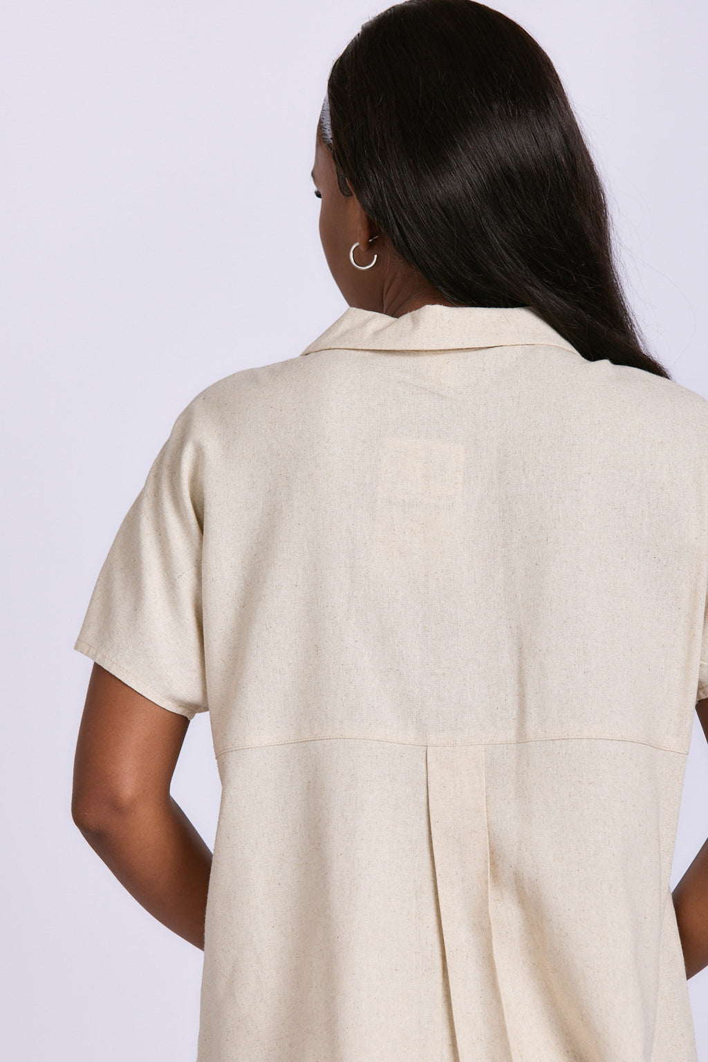 SHORT SLEEVE LINEN BLOUSE