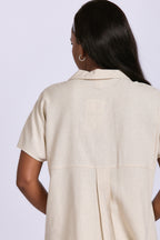 SHORT SLEEVE LINEN BLOUSE