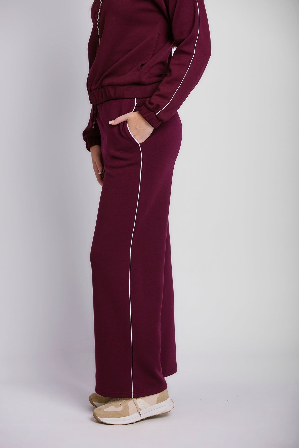 WIDELEG PIPING SCUBA TRACKPANTS