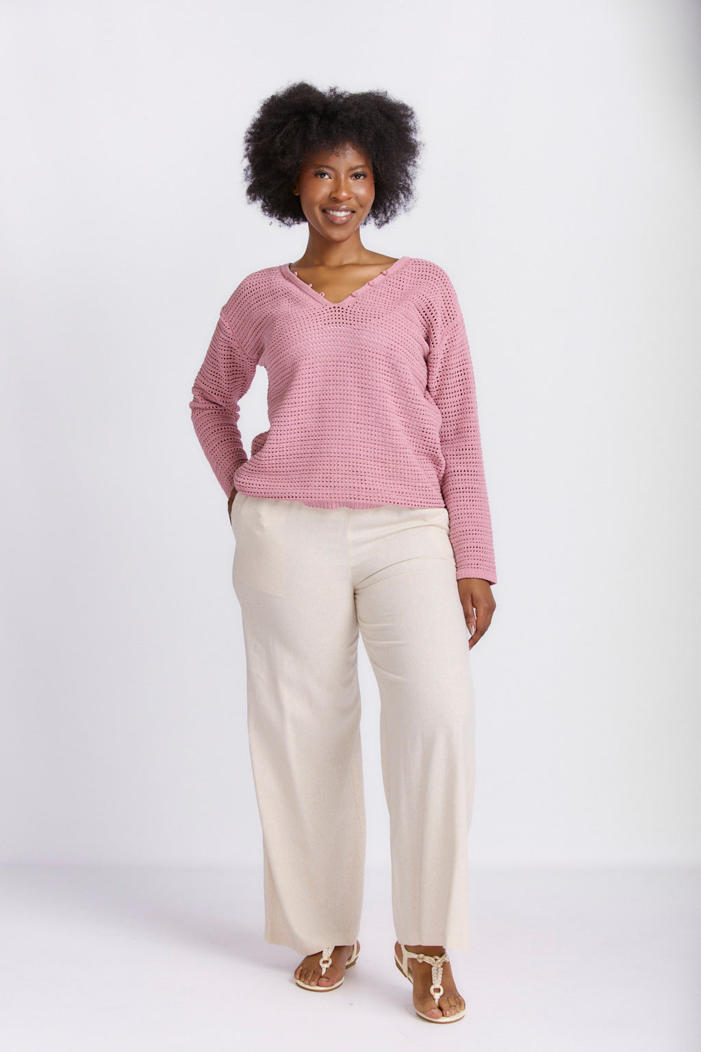 RELAXED STRAIGHT LEG LINEN PANTS