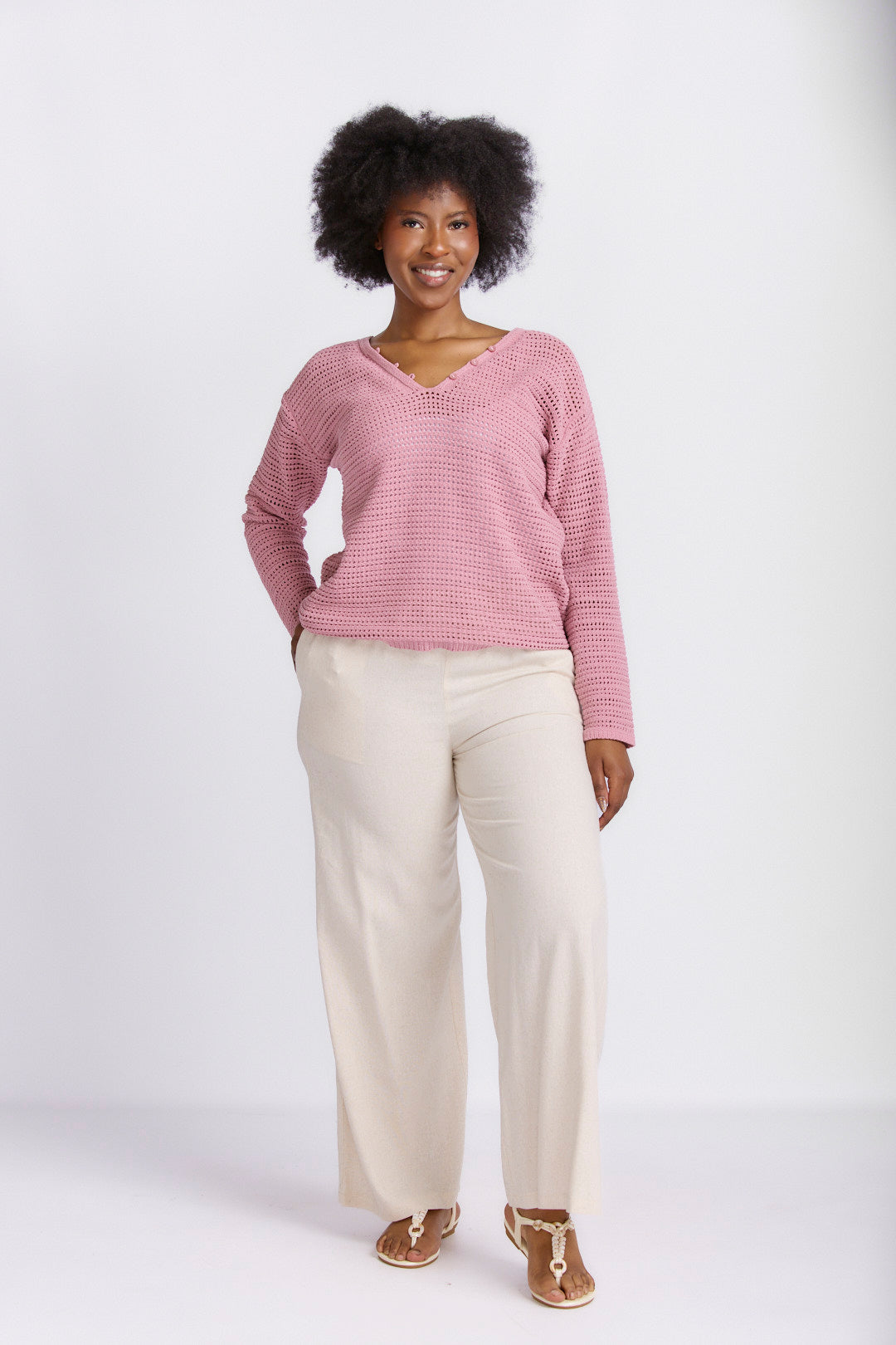 RELAXED STRAIGHT LEG LINEN PANTS