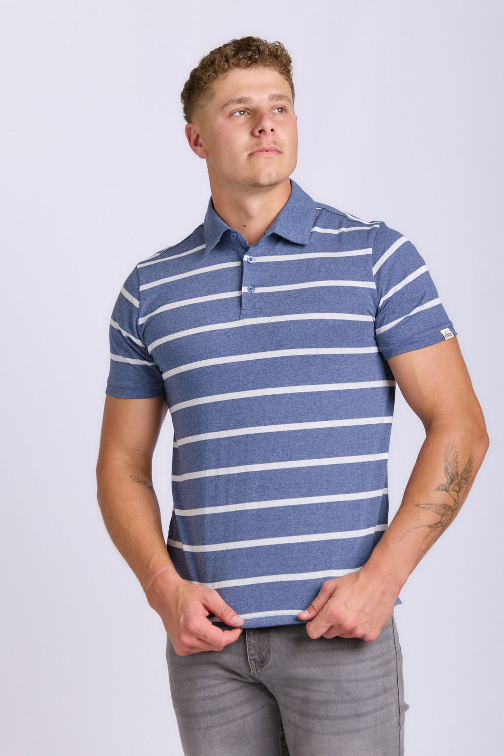 MENS 1CM STRIPE GOLFER