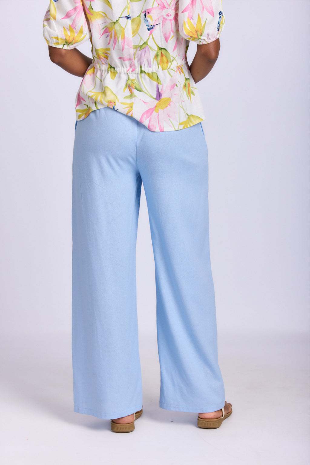 RELAXED STRAIGHT LEG LINEN PANTS