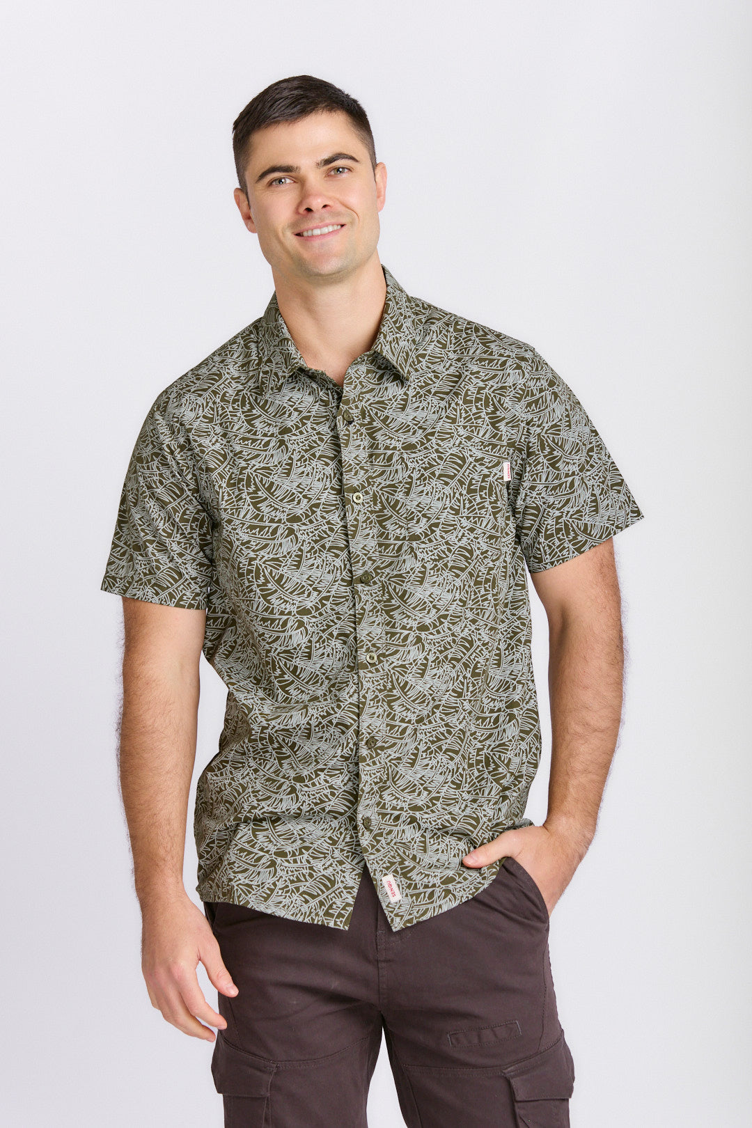 COLLARED ENZYME COTTON SHIRT