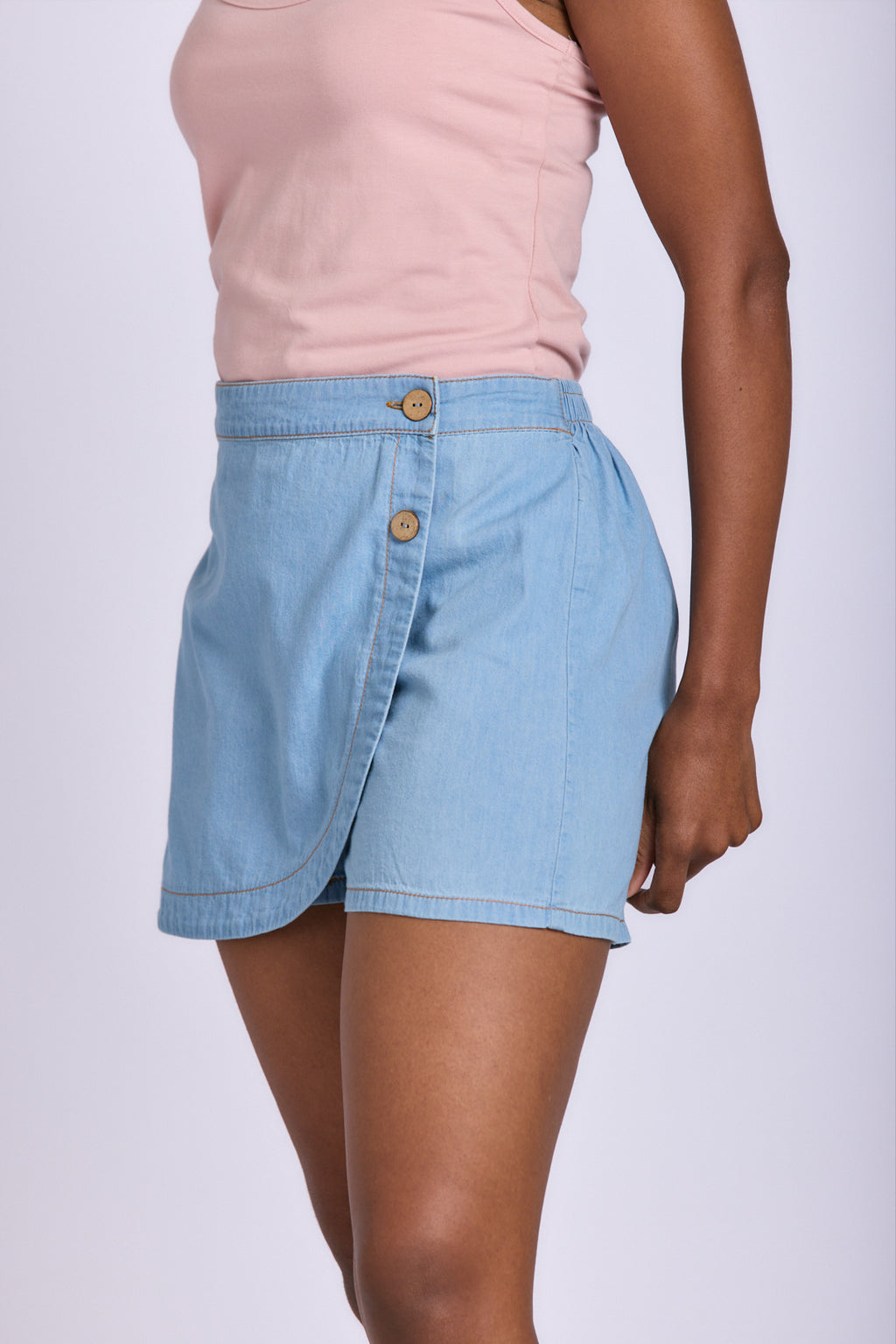 DENIM SIDE TIE SKORT