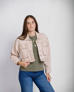 CROP PATCH POCKET TWILL JACKET