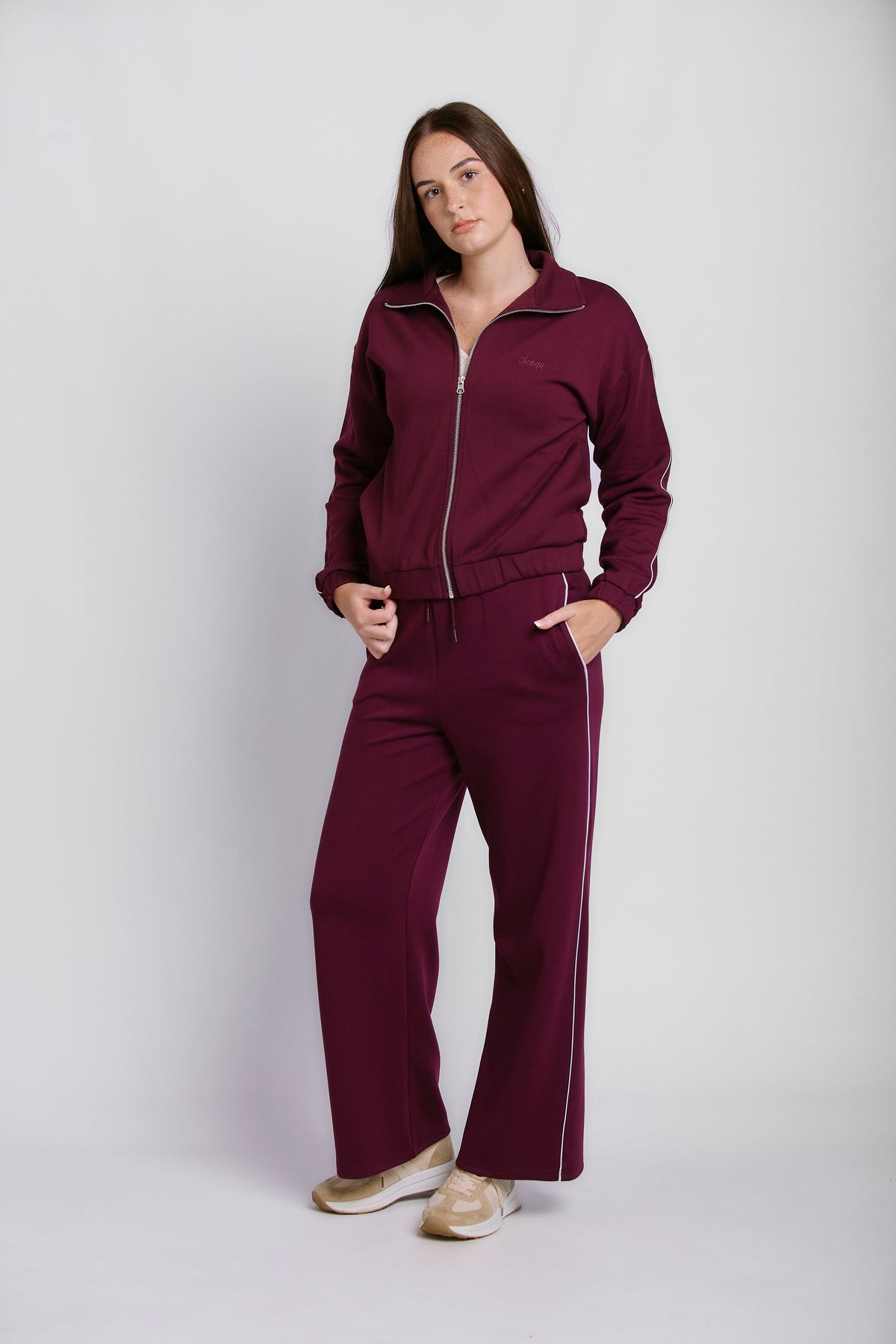 WIDELEG PIPING SCUBA TRACKPANTS