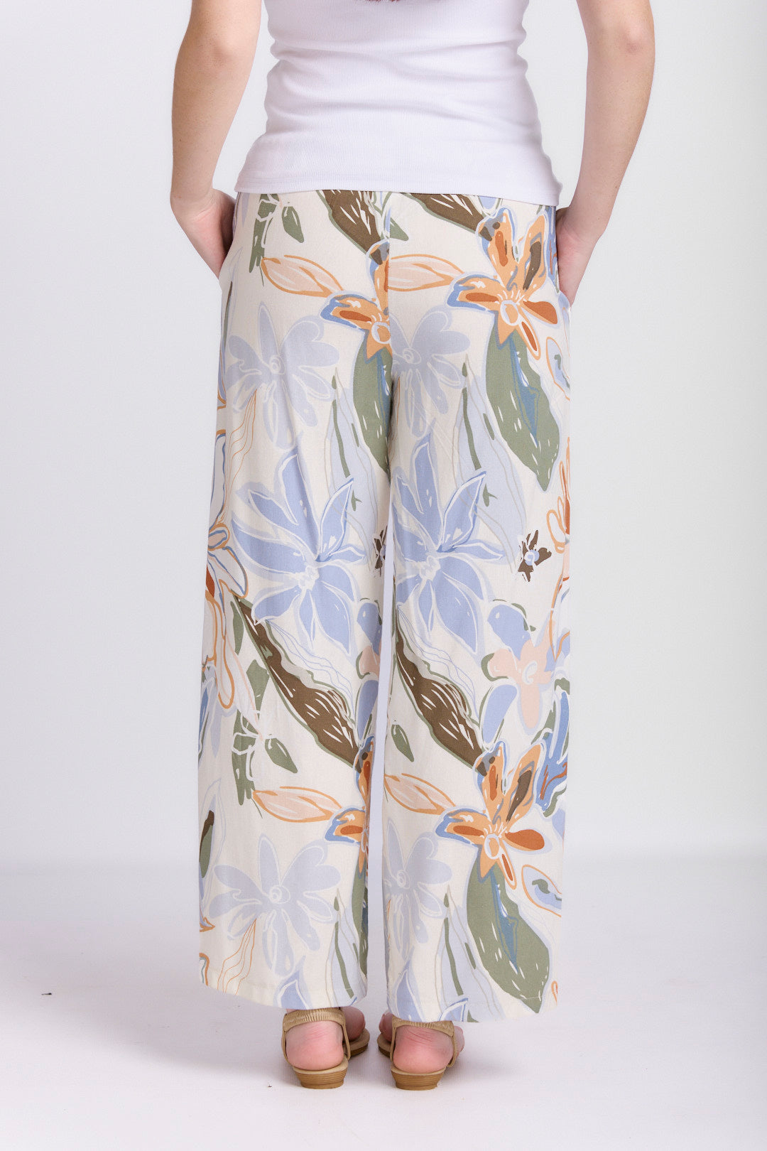 RELAXED STRAIGHT LEG LINEN PANTS