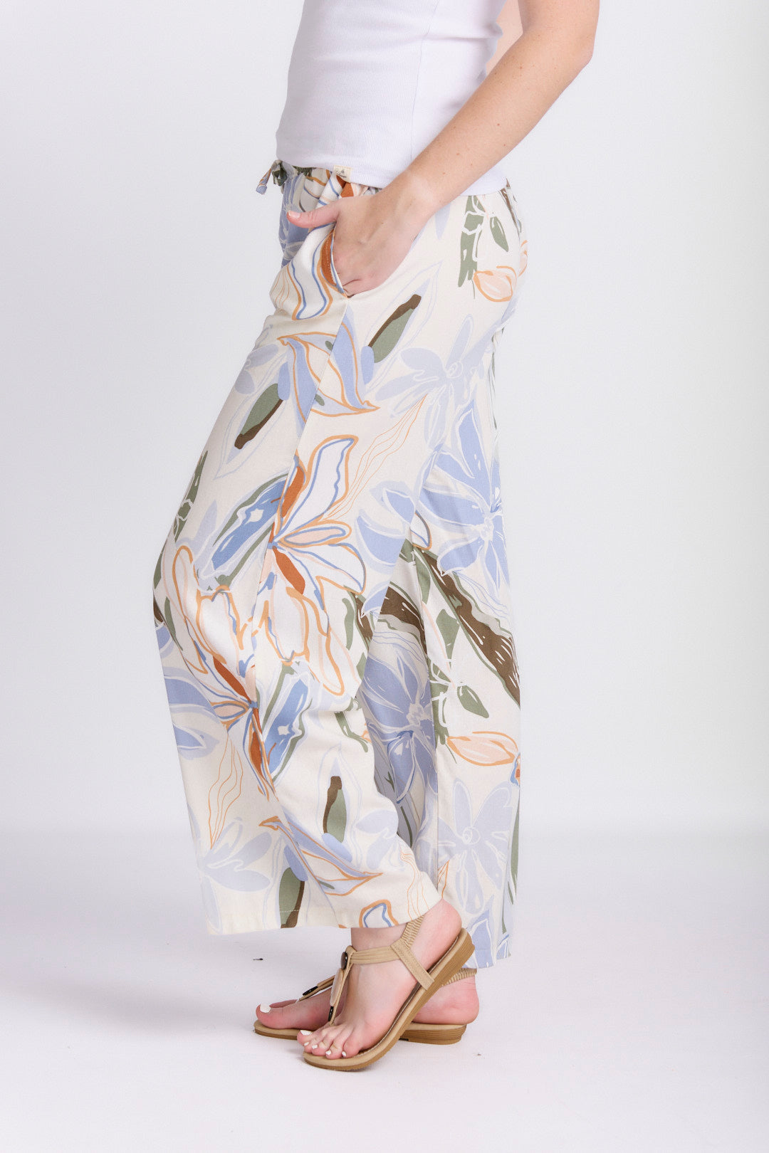 RELAXED STRAIGHT LEG LINEN PANTS