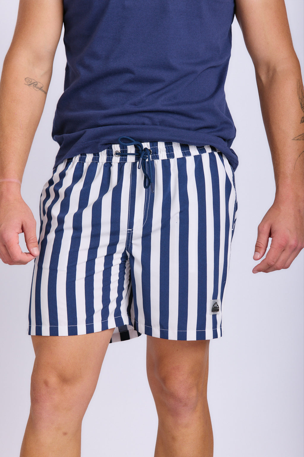 MENS STRIPE SWIM SHORTS