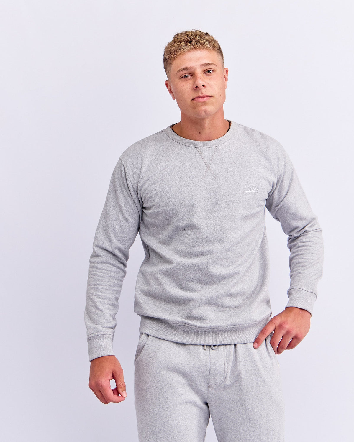 V- NECK INSET SWEATSHIRT