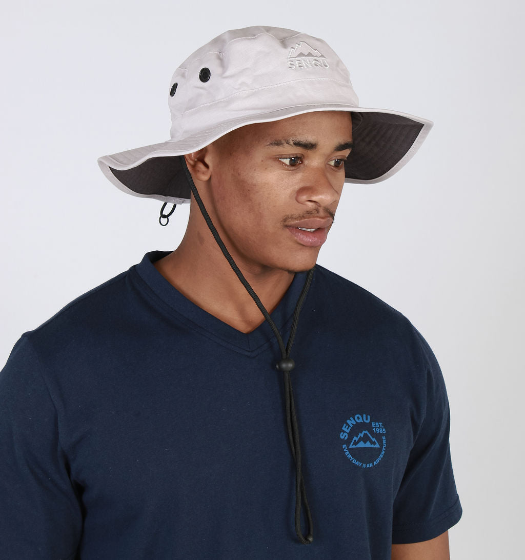 RIPSTOP WIDE BRIM HAT - GREY – SenquOnline